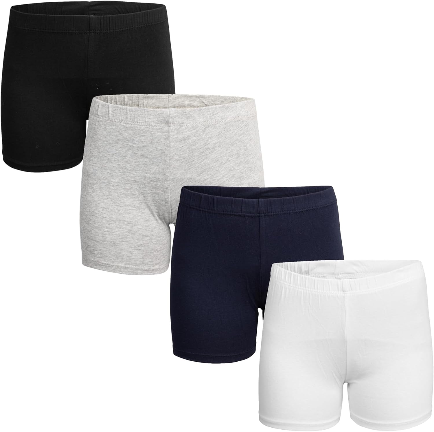 Popular Girls Cotton Undershorts for Dresses, 4 Pack - Solid & Tie Dye under Dress Shorts, Cartwheel Sports Undershorts